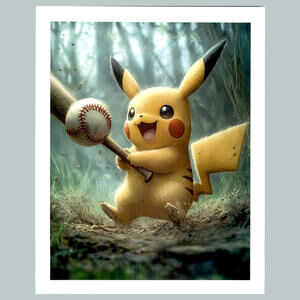#0271  Pokemon Pikachu Baseball #2 4x6 Version Glossy Photo Fast Ship